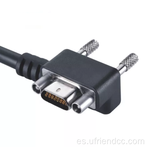 Cable moldeado con ángulo recto con micro d-sub recto IP67